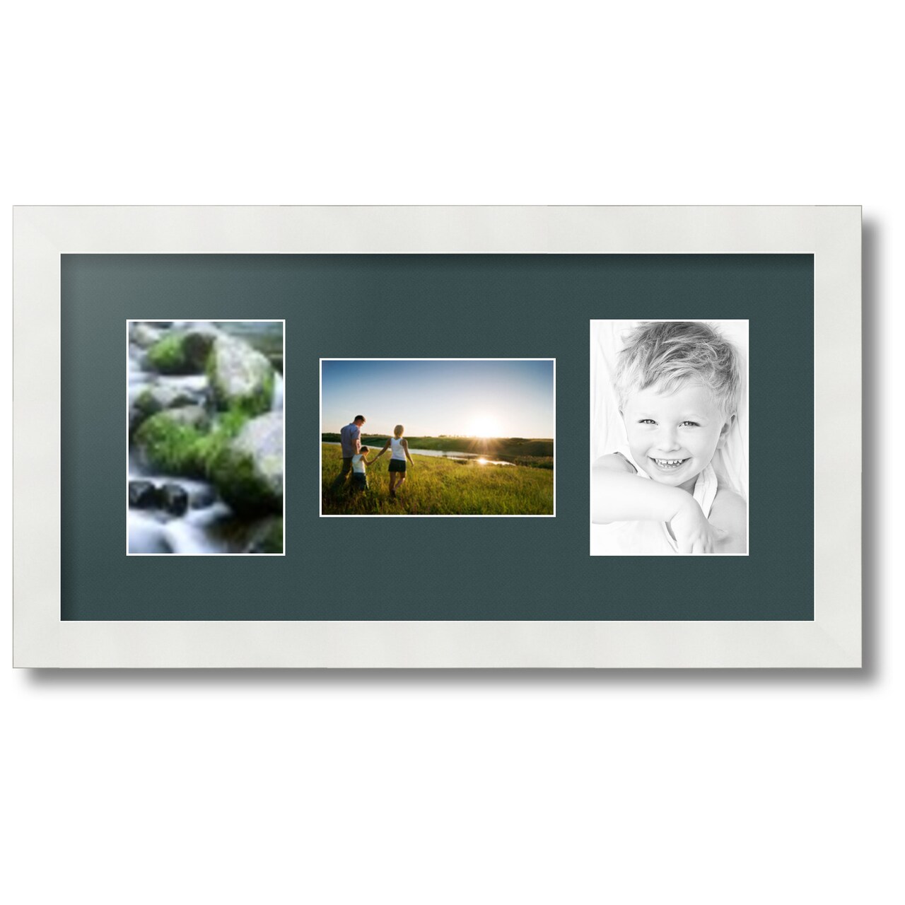 ArtToFrames Collage Photo Picture Frame with 3 - 4x6 inch Openings, Framed in White with Over 62 Mat Color Options and Regular Glass (CSM-3966-113)